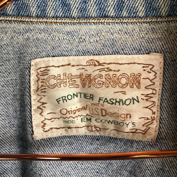 Embellished Blue Jean Jacket Crochet Patchwork - Picture 5 of 14